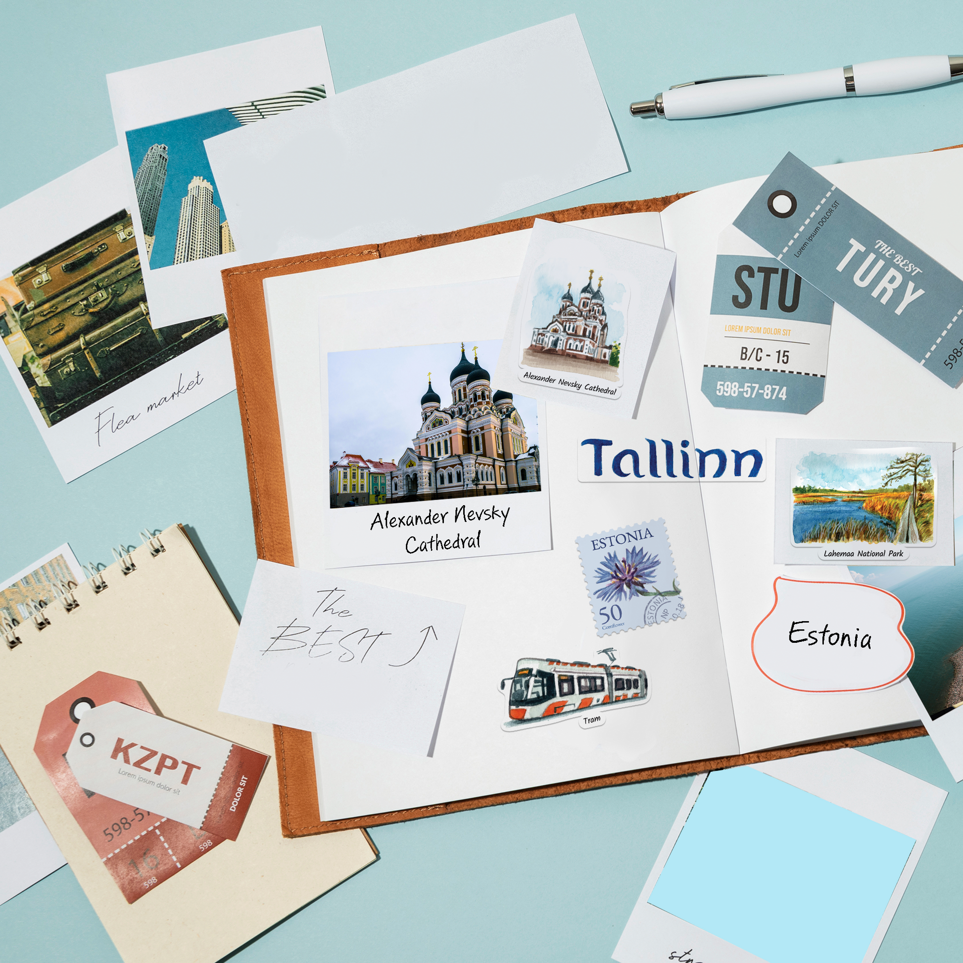 Enchanting Estonia Travel Stickers (28pcs)