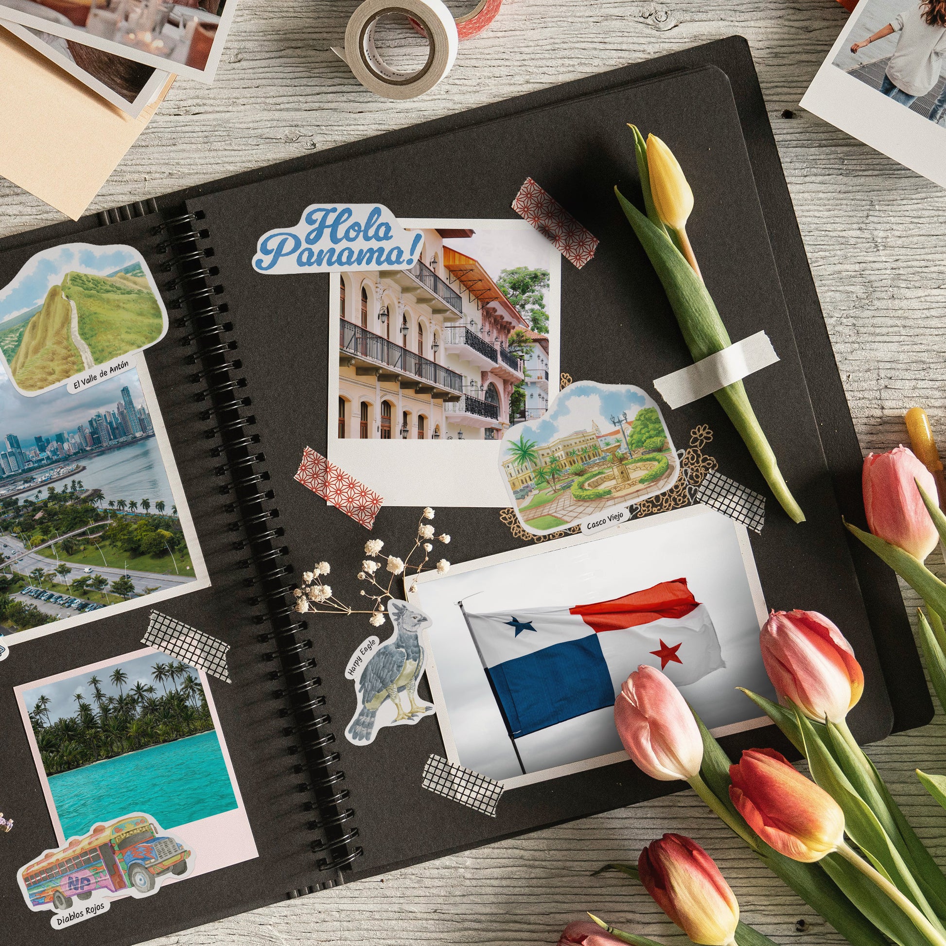 Panoramic Panama Travel Stickers (28pcs)