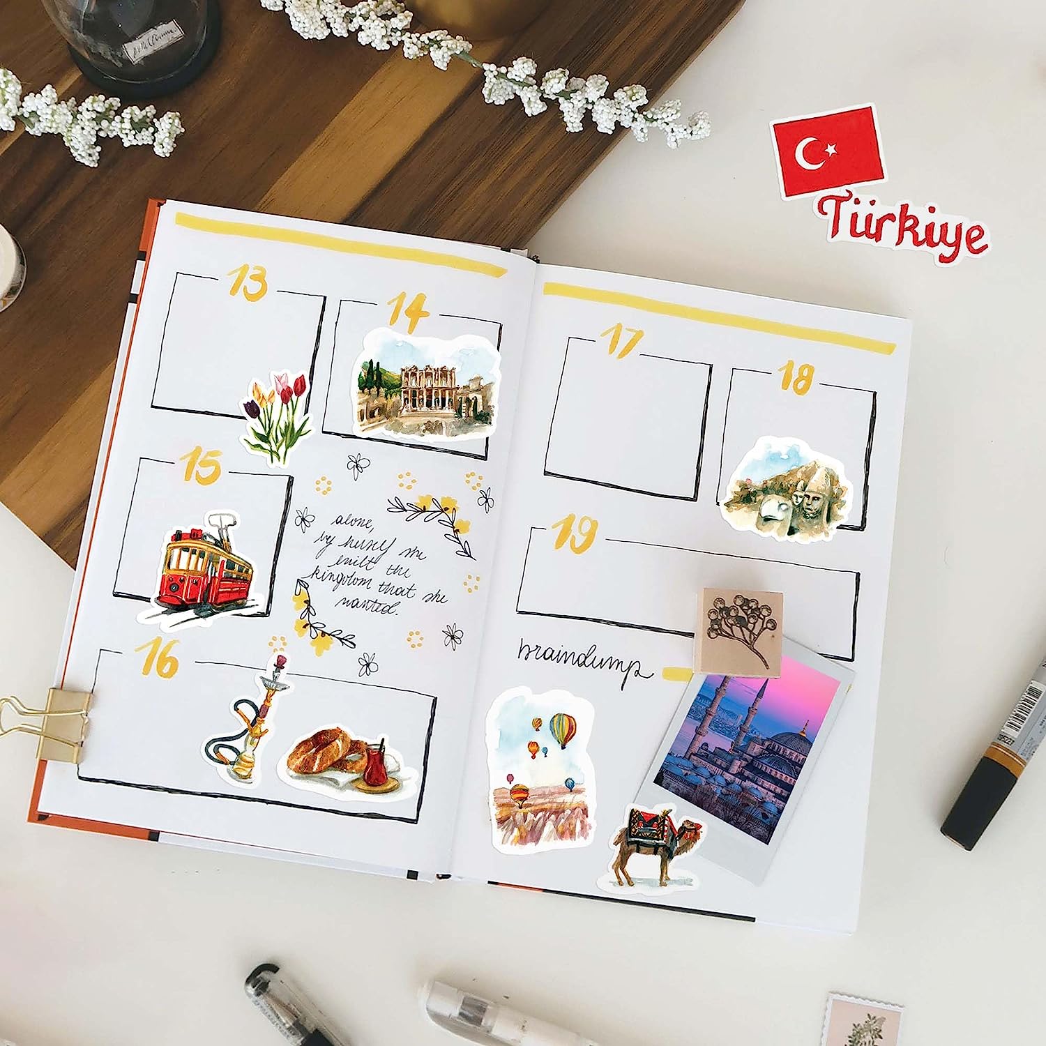 Tantalizing Turkiye Travel Stickers (31 Pieces)