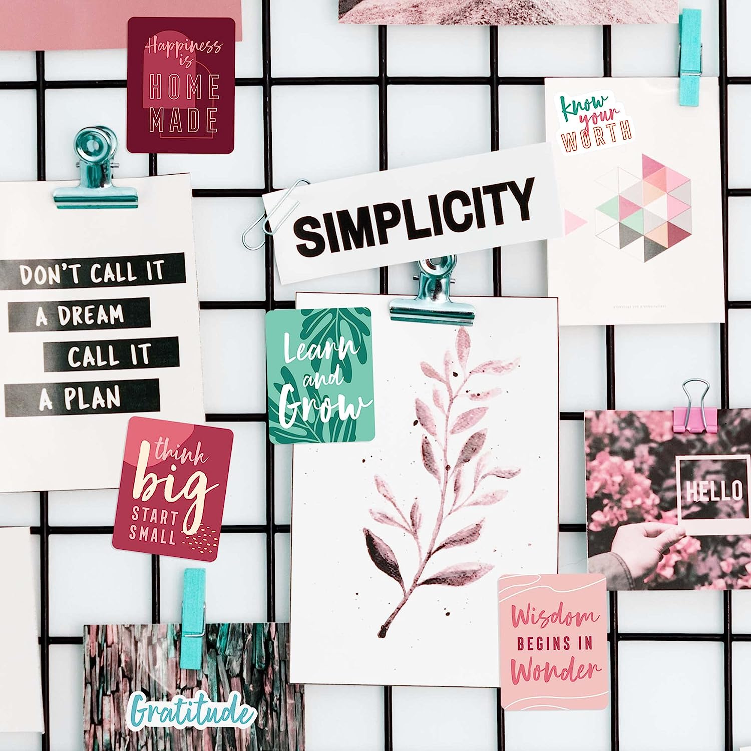 Passion Red Goal Setting Vision Board Stickers (48 Pieces)