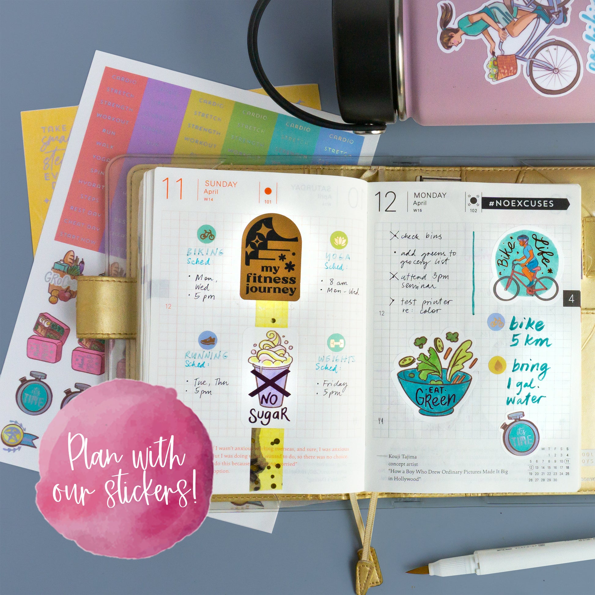 Fitness & Wellness Planner Stickers (8 Sheets, 460+ Stickers)