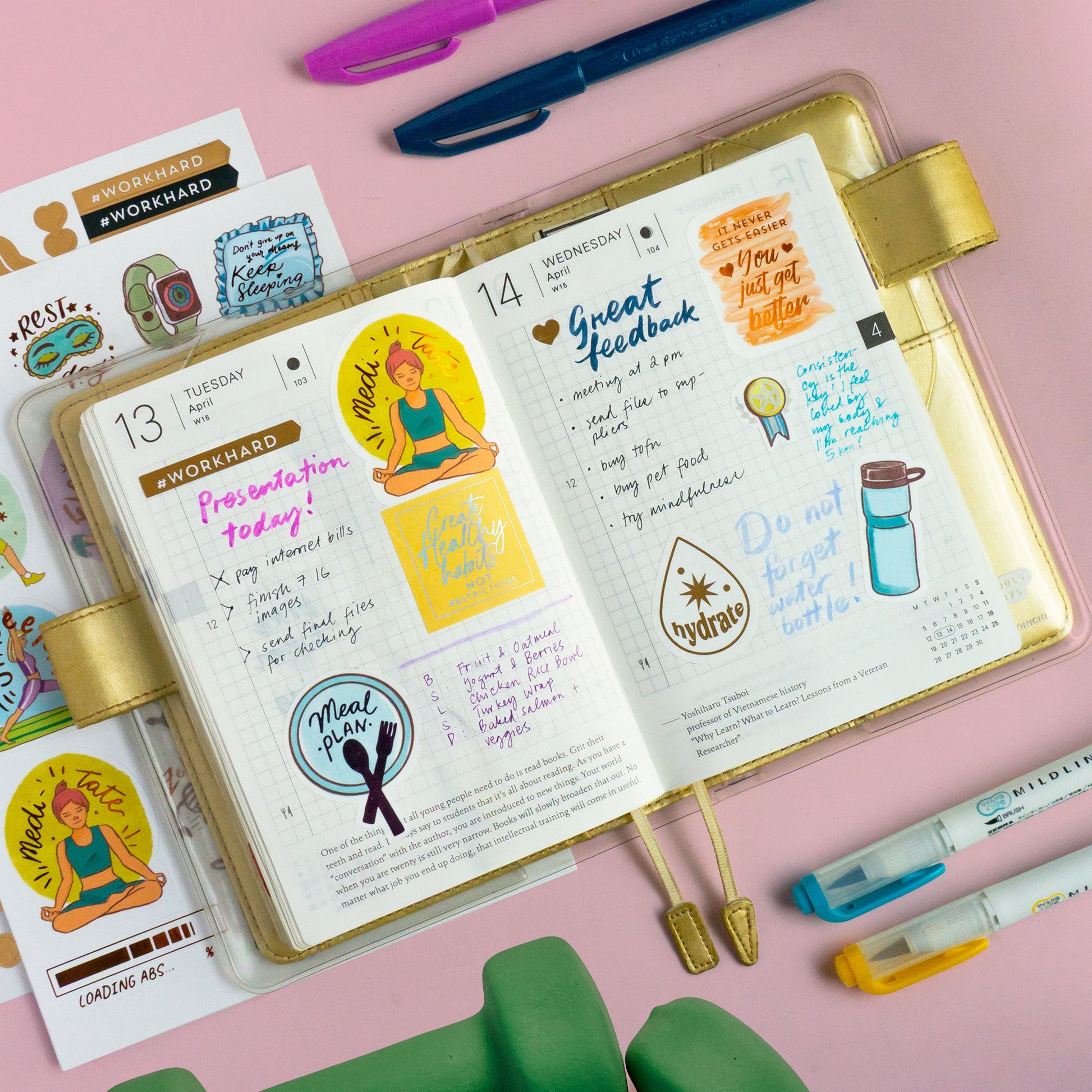 Fitness & Wellness Planner Stickers (8 Sheets, 460+ Stickers)
