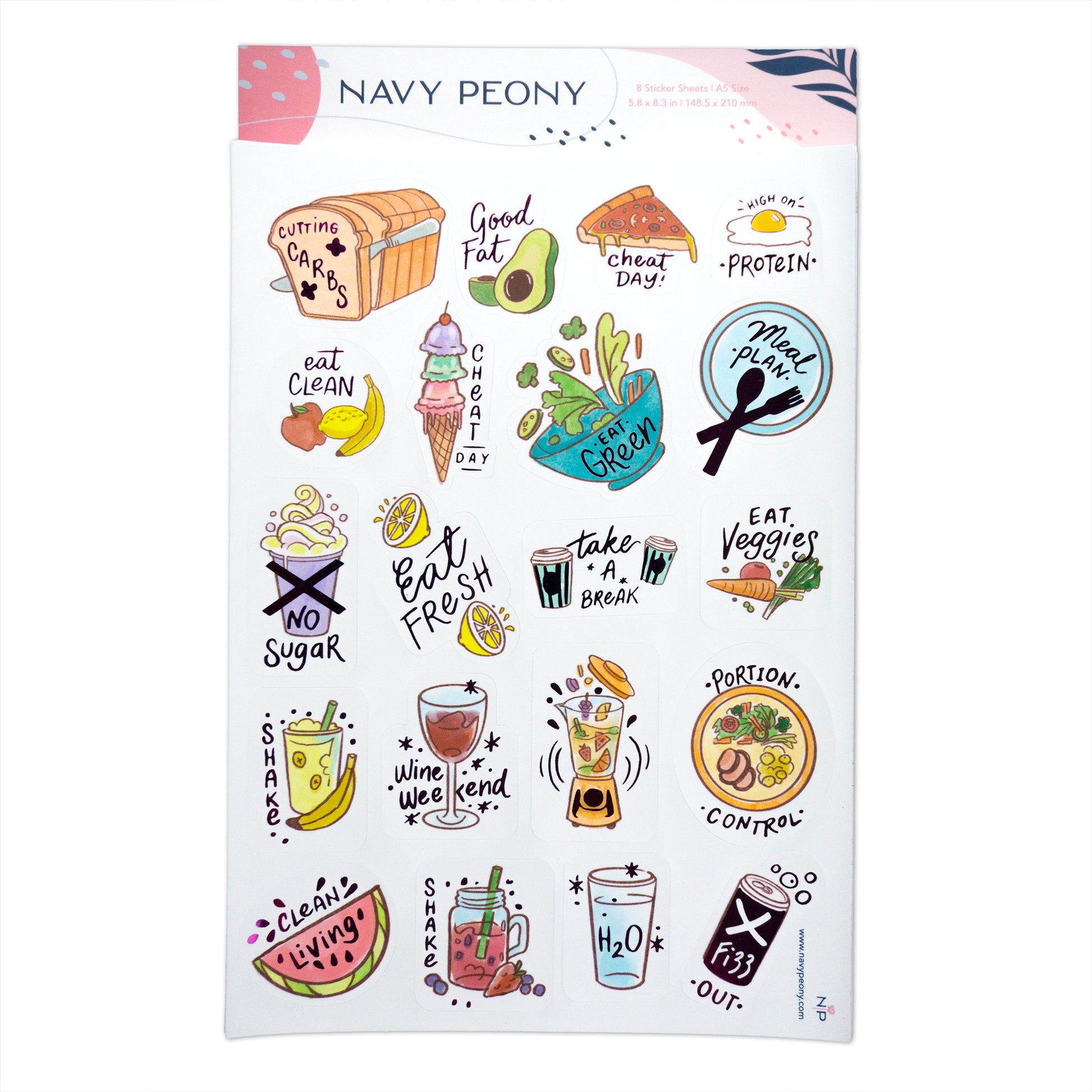 Fitness & Wellness Planner Stickers (8 Sheets, 460+ Stickers)