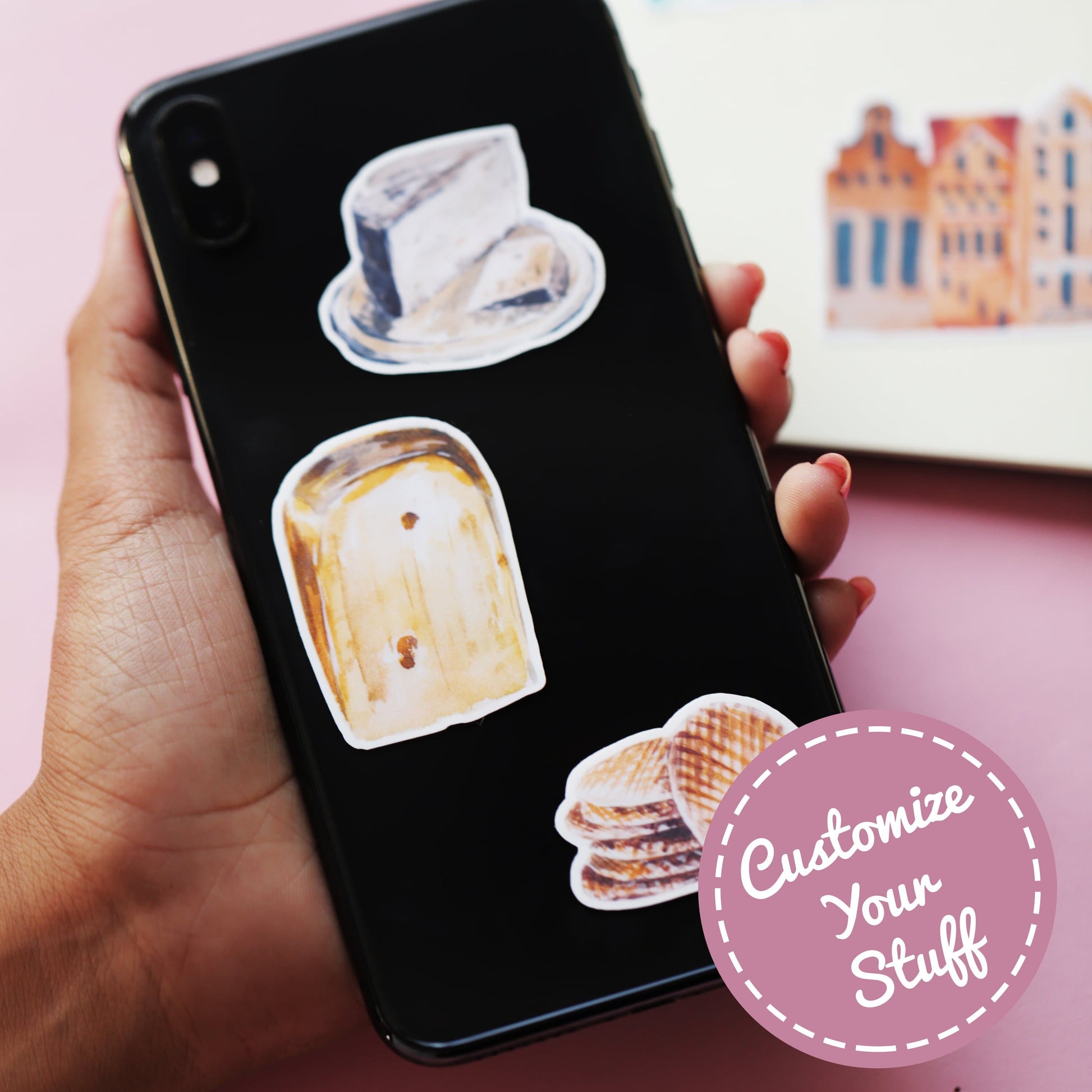 Navy Peony Blooming Netherlands Holland Travel Stickers (22 pcs) - Navy Peony