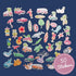 Navy Peony Hawaiian Dreams Tropical Beach Stickers (50 pcs) - Navy Peony