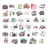 Navy Peony Vintage Polaroid Camera Stickers (35 pcs) - Navy Peony