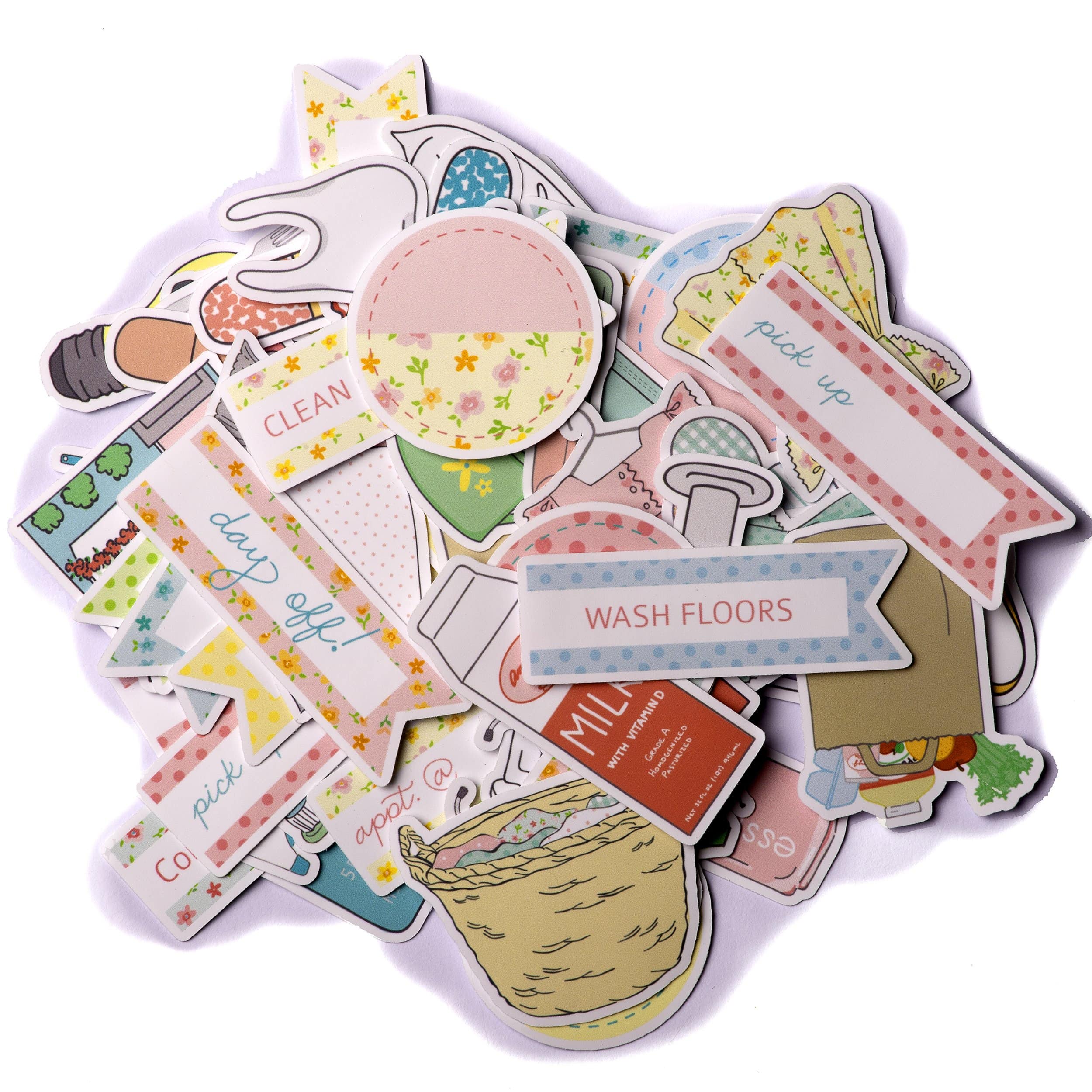 Navy Peony Vintage Reminder, To-do List Stickers for Planner Addicts (70+ Pieces) - Navy Peony